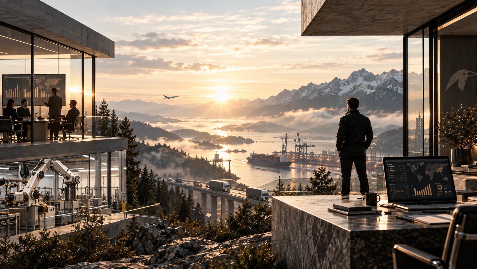 A global operations panorama connecting strategy, software and industrial execution